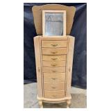 Blonde 8 Drawer Jewelry Armoire