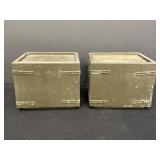 2 Dutch military-marked empty wooden accessory