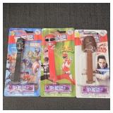 (3) Pez Candy Dispensers: Marvel, Power Rangers,