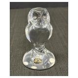 Cristal de Sevres clear crystal owl figurine,