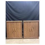 (2) Faux Wood Media Centers
