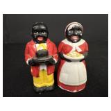 Vtg. Porcelain Aunt Jemima & Uncle Moses Salt/