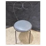 Metal w/ leather cushioned side chair