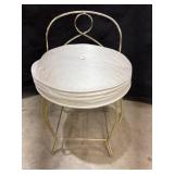 Gold toned metal Vanity Seat