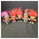 (5) Vintage Love Russ Troll Dolls