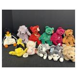 11 Ty Beanie Babies.  4 are missing swing tags