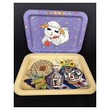 2 metal TV dinner lap trays, Lamb Chop & Native