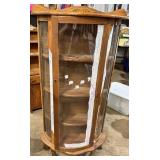 Wood Bowfront Curio Cabinet