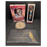 Larry Bird memorabilia, figurine, fruit snacks,