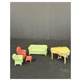 Tootsie Toy Miniature Couch and Piano Set