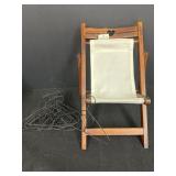 Doll lounge chair and clothing hangers