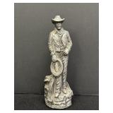 6' Stetson resin cowboy figurine w/ a pewter