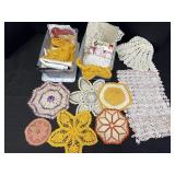 Hand crochet Doilies, hat, table runner