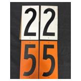 Metal number signs 2 & 5