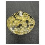 Acrylic paperweight w/floating beads & pearls