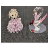 Dog figurine, Swan sitting on mirror