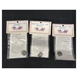 3 Civil War Buttons Coin Button, Flower Button, &