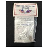 Civil War Bullet . 69 caliber musket ball