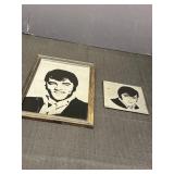 2 Elvis Presley mirrors. 9 x 13in framed & 6in
