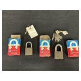 3 American Lock Company Steel Ball Padlocks