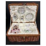 2003 Barnes & Noble Porcelain Doll & Mini Tea Set