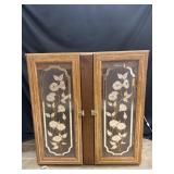 Frosted glass 2 door wood cabinet
