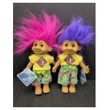 (2) Russ Berrie 'Travis Troll' Dolls 6in tall