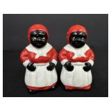 Porcelain Black Americana Salt & Pepper Shakers