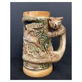 Japanese-made ceramic hunting scene beer stein