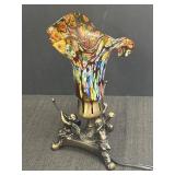 Mllefiori hand-blown glass  shade table lamp