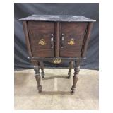 Antique phone table with 2 doors