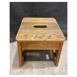 Antique Bell System Oak Step Stool