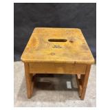 Antique Bell System Oak Step Stool