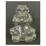 7.25' Garfield the Cat clear glass coin bank