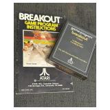 Breakout Atari video game cartridge & instructions