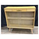 Mid Century bookcase w/glass sliding doors