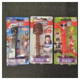 (3) Pez Candy Dispensers: Marvel, Star Wars, &