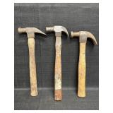 (3) Wooden Handled Hammers