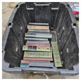 Vintage Hardcover Books in Black Tote