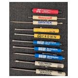 (9) Advertising Screwdrivers 1 flashlight works