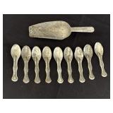 Aluminum scoop & 9 spoons (3.5in)