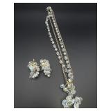Aurora Borealis Necklace & Clip Earring Set