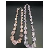 Pink & Purple Lucite Beaded Necklaces