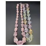Pink & Multicolor Lucite Beaded Necklaces