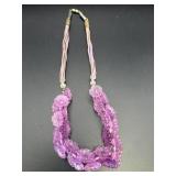 Purple Translucent Floral Necklace