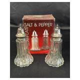 Rogers 6in salt & pepper w/silverplated tops in