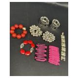 Variety of 9 bracelets - Cora silver-tone clover