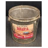 Metal Bonanza Peanut Butter bucket w/ handle