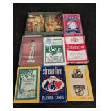 Variety of boxed playing cards