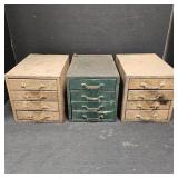 (3) Vintage 4-Drawer Metal Small Parts Cabinets